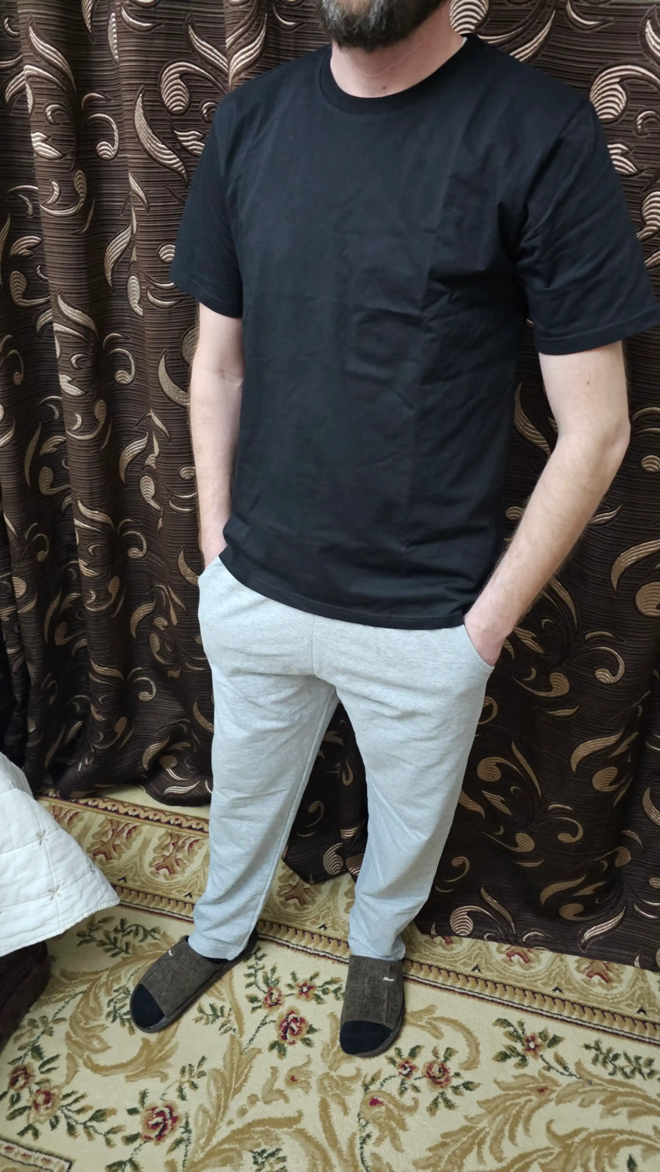 Erkaklar pijamasi, Costume 100% paxta