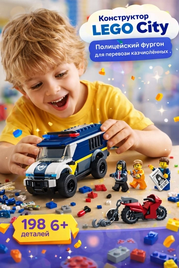 LEGO konstruktor City Mahbuslarni tashish uchun politsiya furgoni 60479 — KASPI-60479