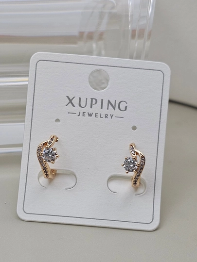 Золотого цвета серьги для женщин, бижутерия, Xuping — LESHOES-XUP002-ПУДР