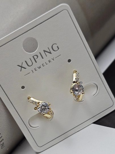 Золотого цвета серьги для женщин, бижутерия, Xuping — LESHOES-XUP002-СЕРЫЙ