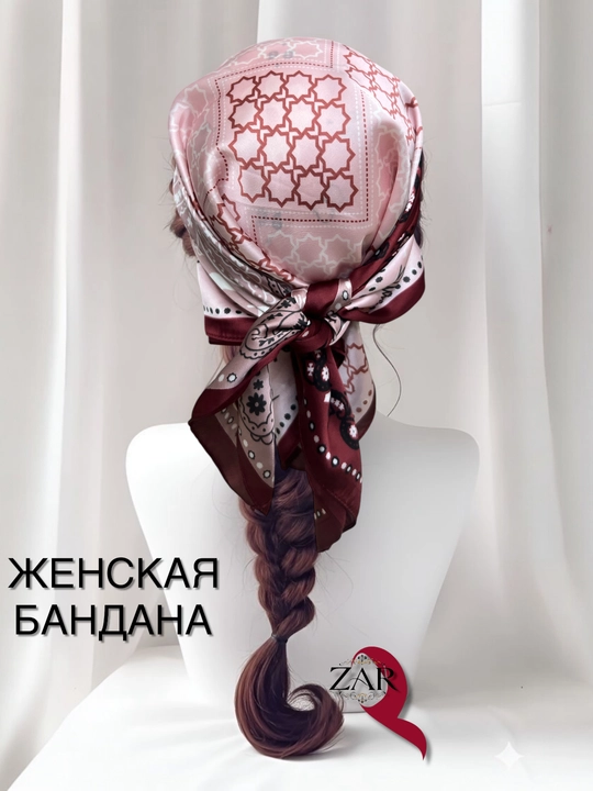 Ayollar bandanasi, ro‘mol yumshoq, yoqimli atlasdan tayyorlangan, Xitoy, o‘lchami 67x67 sm