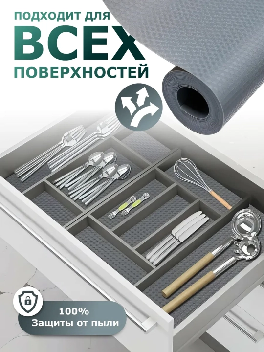 Коврик в рулоне для кухонного ящика и холодильника - для шкафов и шкафов