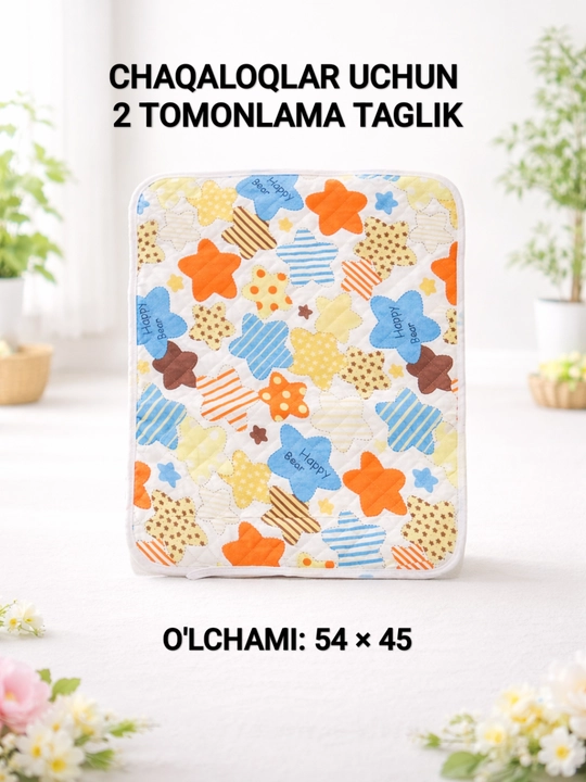 Chaqaloqlar uchun suv o'tkazmaydigan taglik, klyonka, ko'p martalik tagliklar, 54x45 sm - 