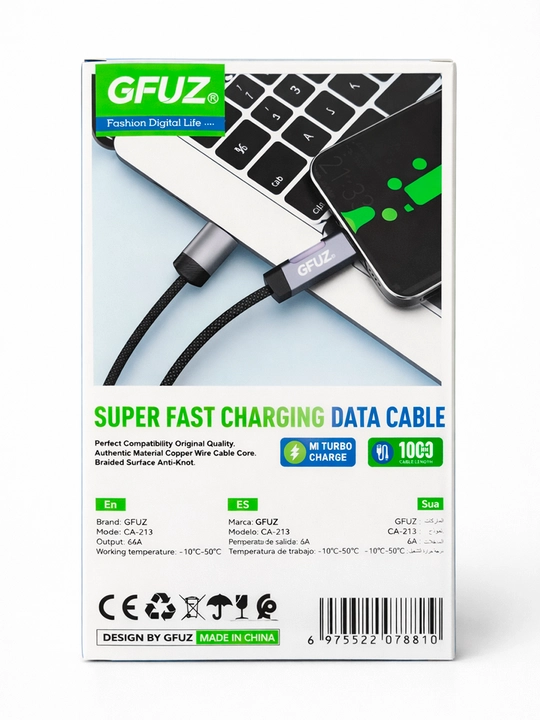 Кабель быстрой зарядки Type-C 6A GFUZ CA-213  