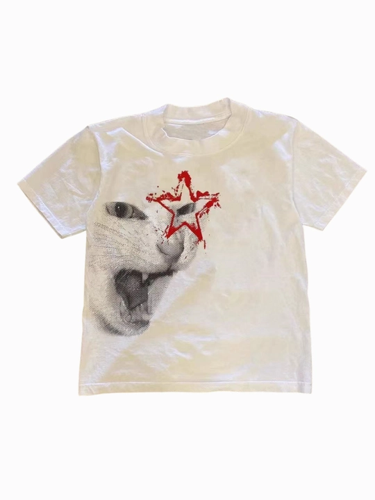 Y2K uslubidagi oversize futbolka Scream Star  - 