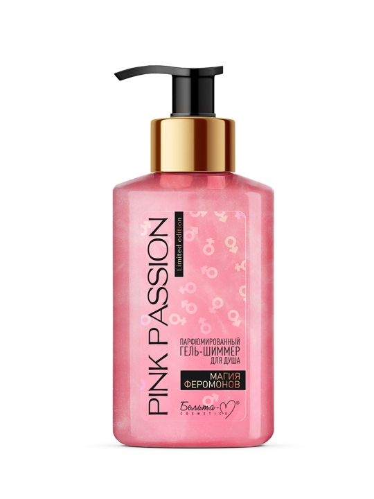 Dush uchun Pink Passion feromonlar sehri gel-shimeri, xushbo‘ylantirilgan, 300 g, Belika-М
