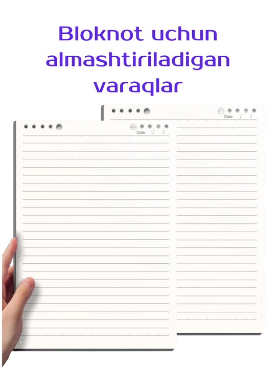Yoqimli, teshikchali bloknot, bloknot