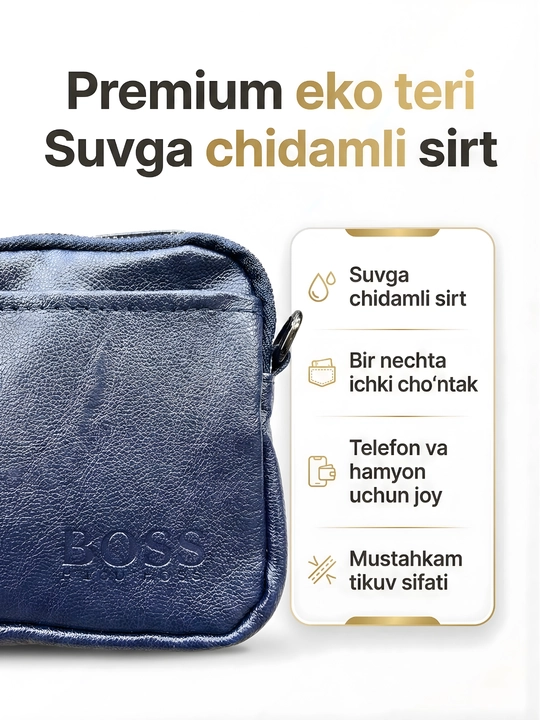 ECO charmdan erkaklar barsetkasi - ish va o‘qish uchun ixcham sumka