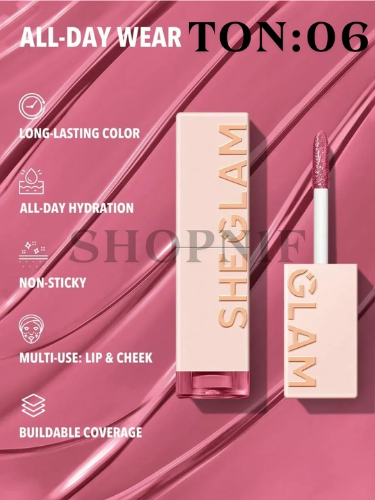 SHEGLAM lip tint & cheek, 24 soat bardoshli, namlovchi, yopishmaydi - 