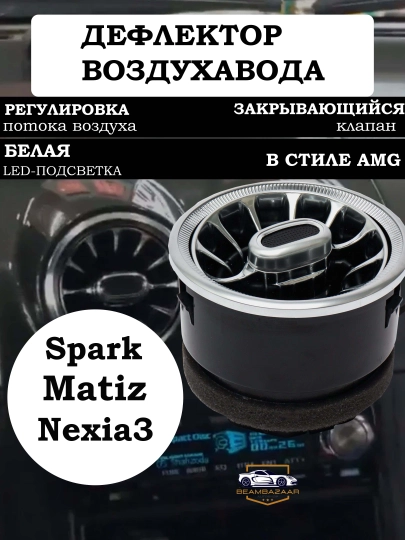 Воздушный дефлектор в стиле MERS для Nexia 3 и Spark Matiz, белый, черный 1 шт — 2131232-GTORFUPZWFSG-БЕЛЫЙ
