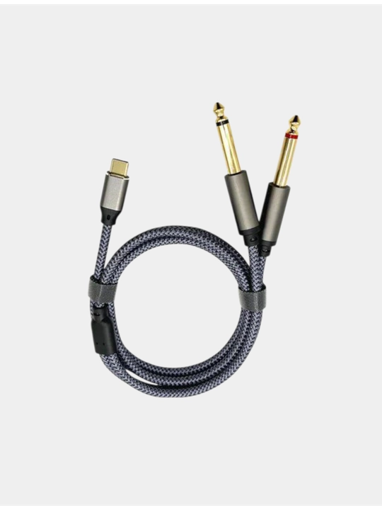 2x6.3 mm Jack dan USB Type-C DAC dekodlash uchun audio kabel 1.5m - 