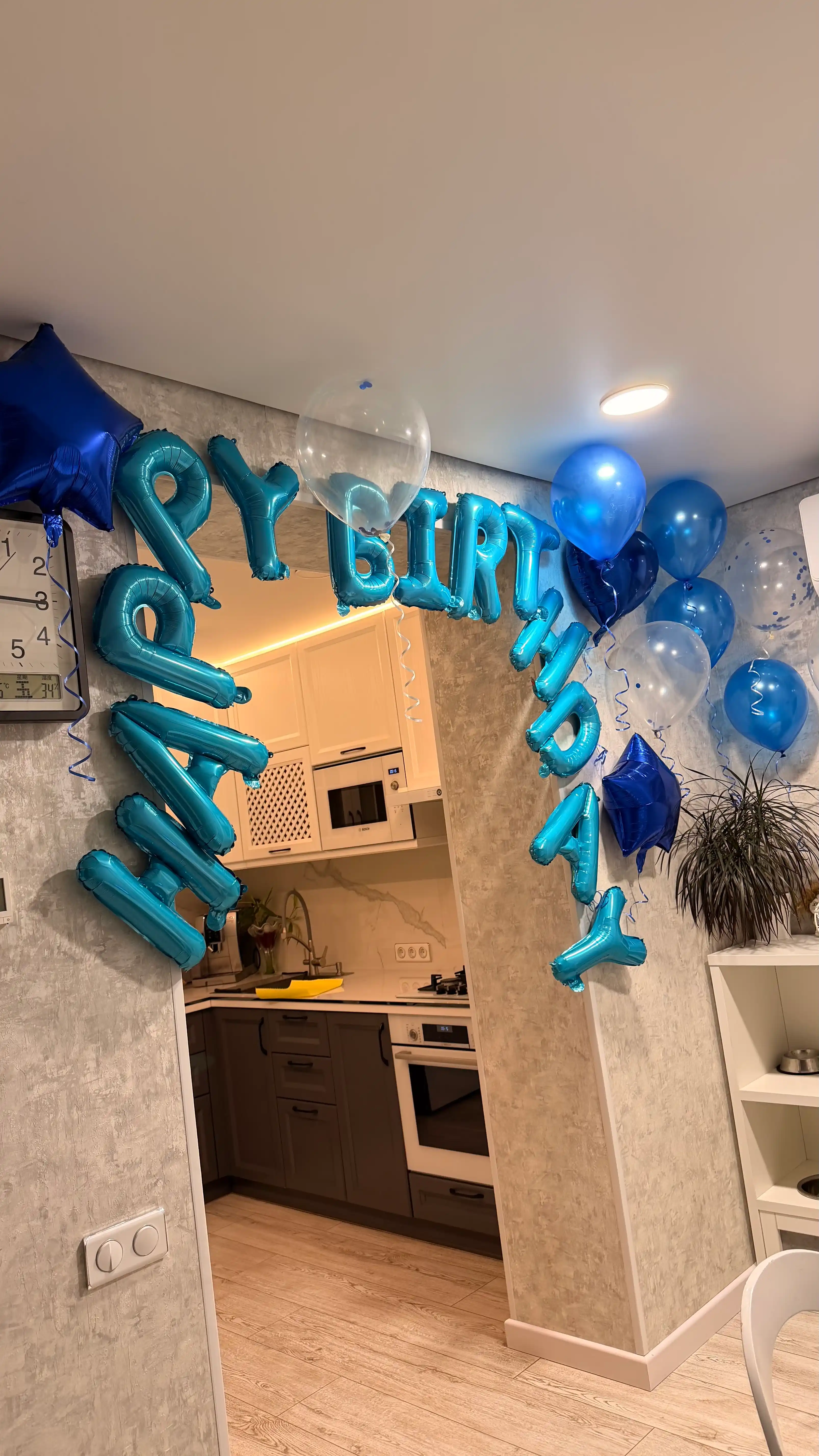 Шарики буквы "Happy Birthday" для дня рождения, надпись на стену