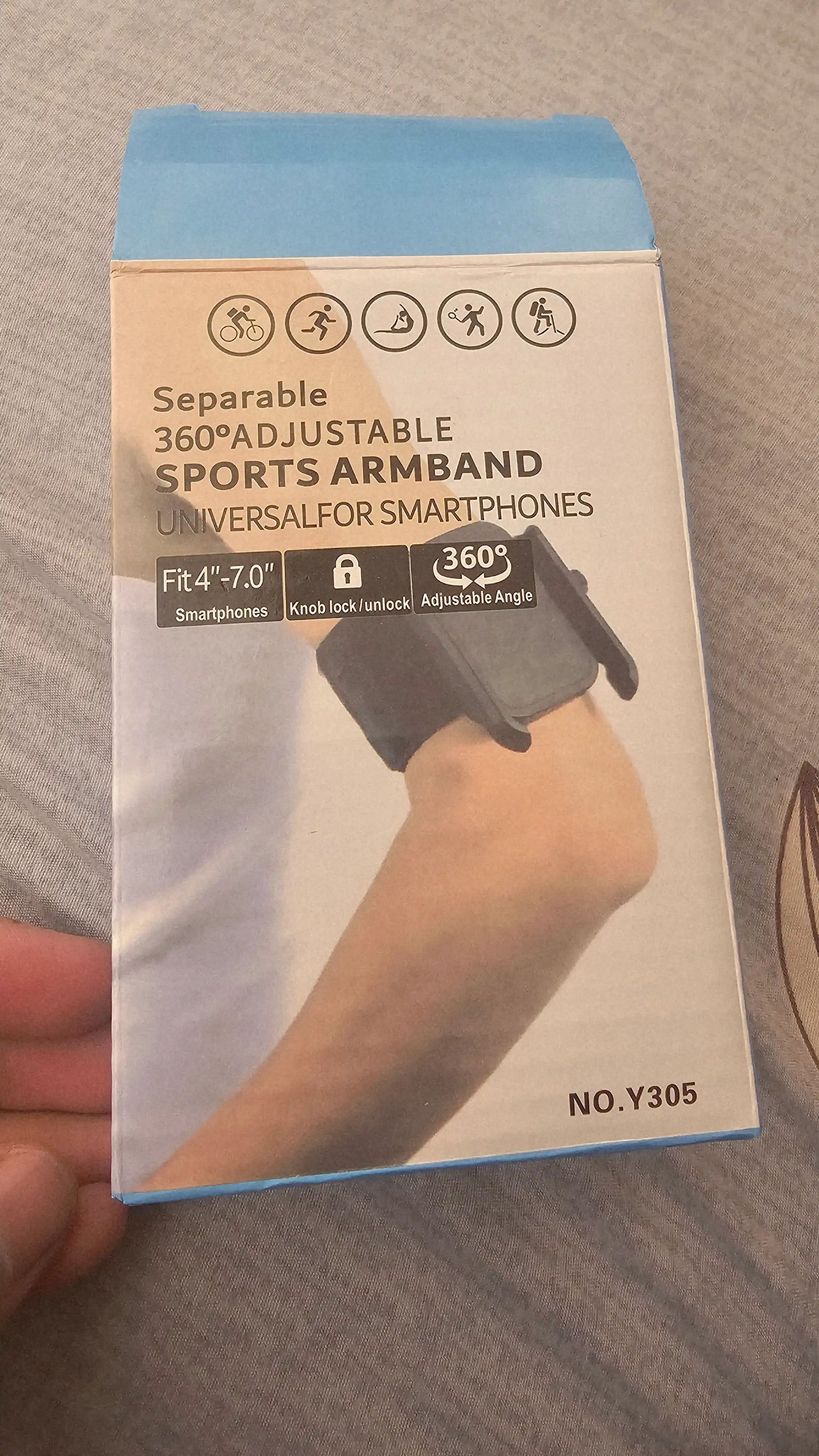 Qo‘l bilagiga telefon ushlagichi 📱 — sozlanadigan sport bilagi-ushlagichi.