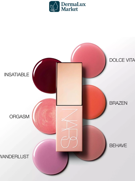 Yuz uchun suyuq rumyana NARS Afterglow Liquid Blush Brazen - tabiiy yaltirash,nam effektli