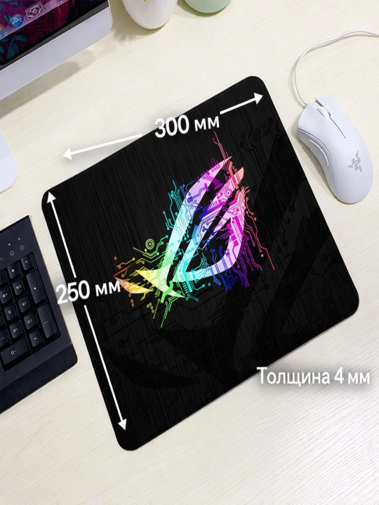 Коврик для мыши, 30 × 25 см, толщина 4 мм, нескользящий