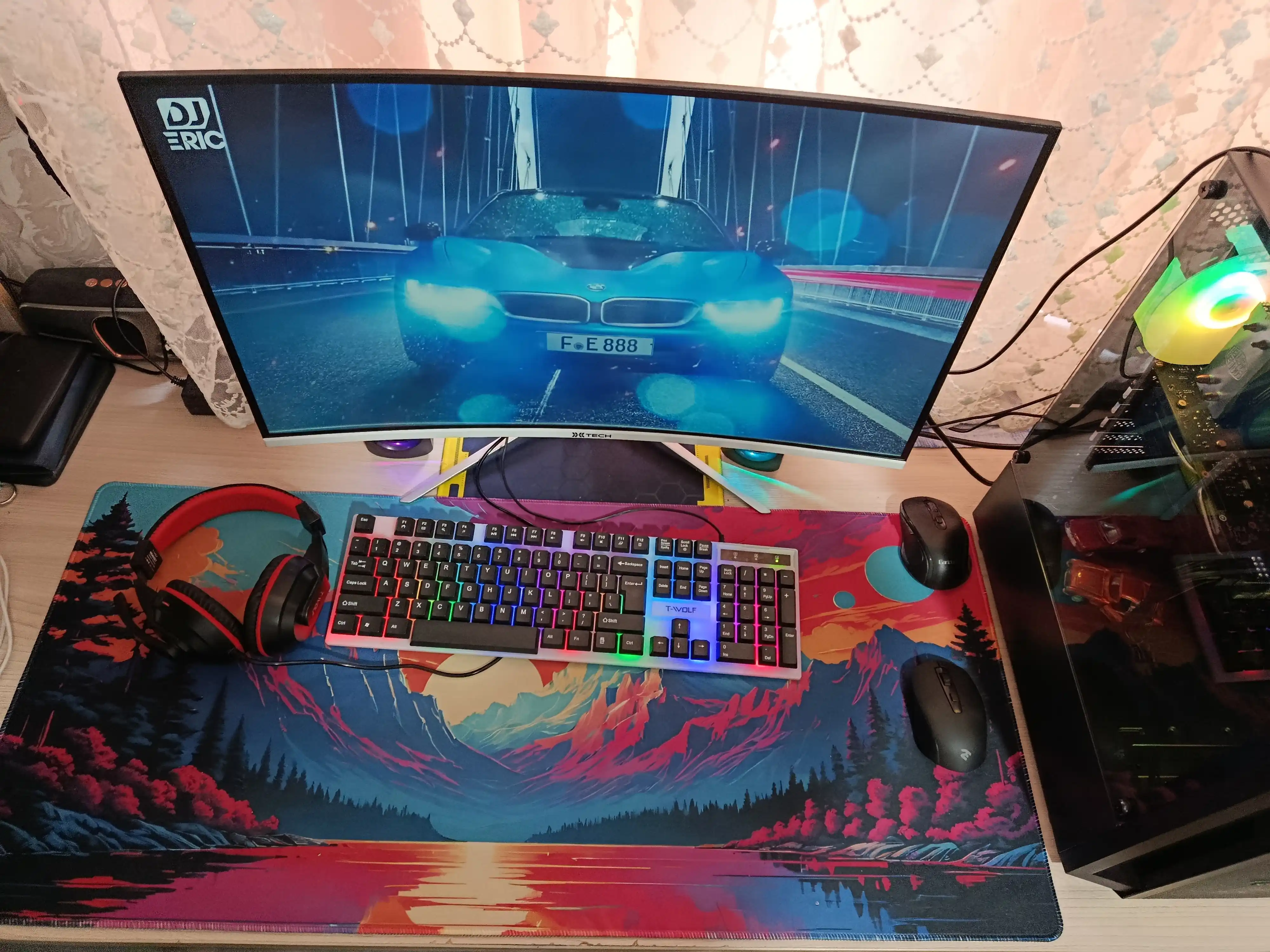 Коврик для мыши 90x40, большой, для клавиатуры и компютера, аниме, игровой