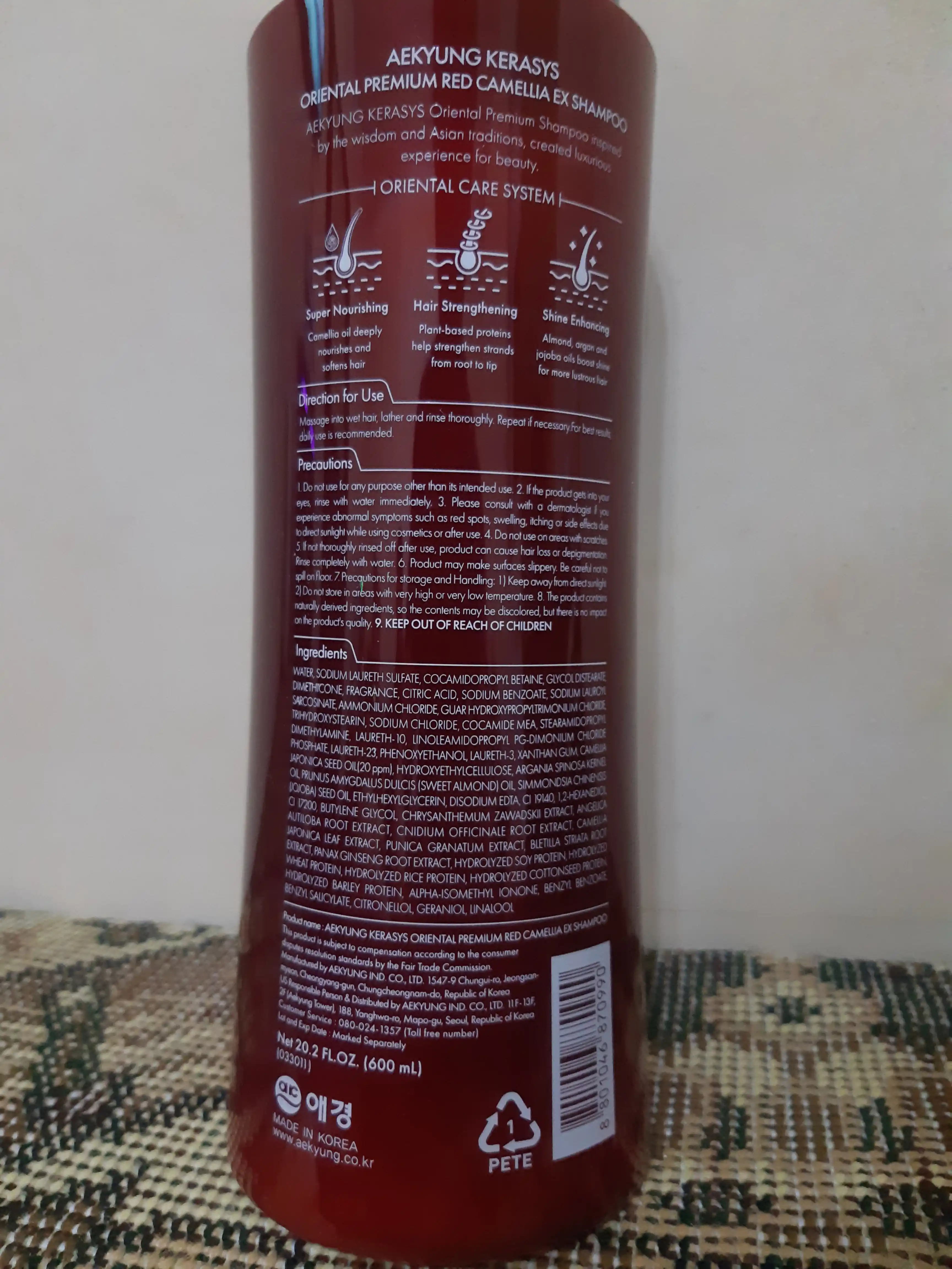 Shampun ayollar uchun keratinli, soch to'kilishiga qarshi Kerasys Oriental 600 ml