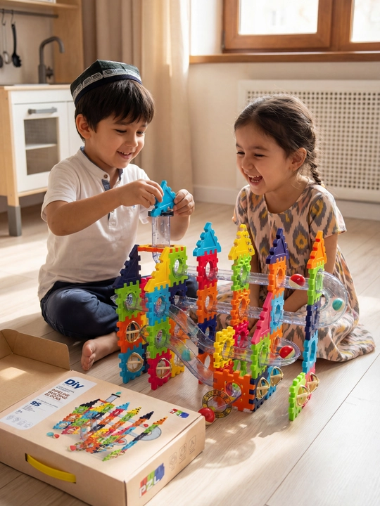 Bolalar uchun DIY sharli konstruktor labirint o‘yin to‘plami - 
