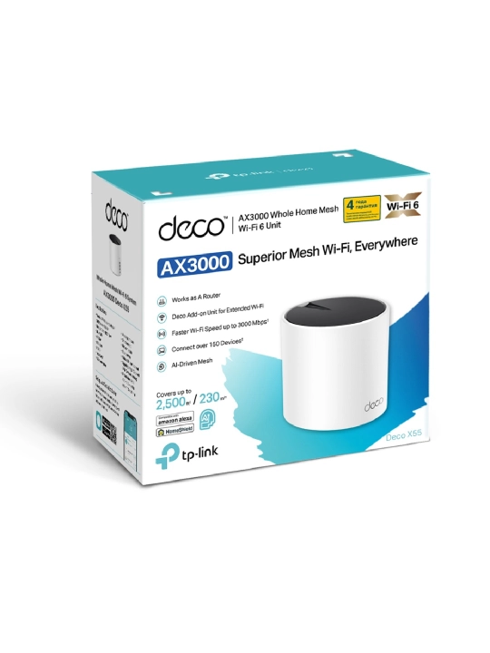 TP-LINK Deco X55 Gigabit Home Mesh tizimi, Wi-Fi 6