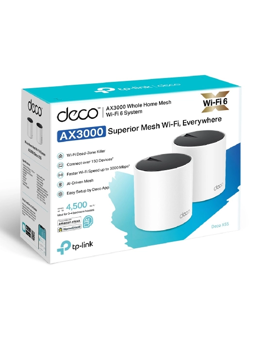 TP-LINK Deco X55 Gigabit Home Mesh tizimi, Wi-Fi 6