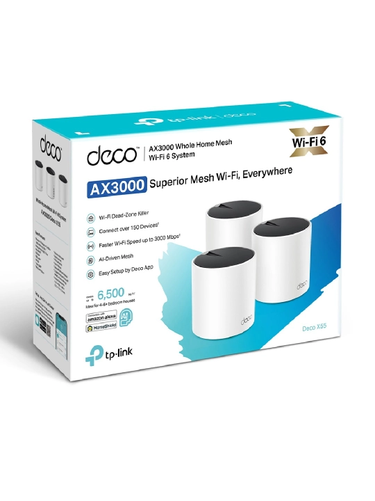 TP-LINK Deco X55 Gigabit Home Mesh tizimi, Wi-Fi 6