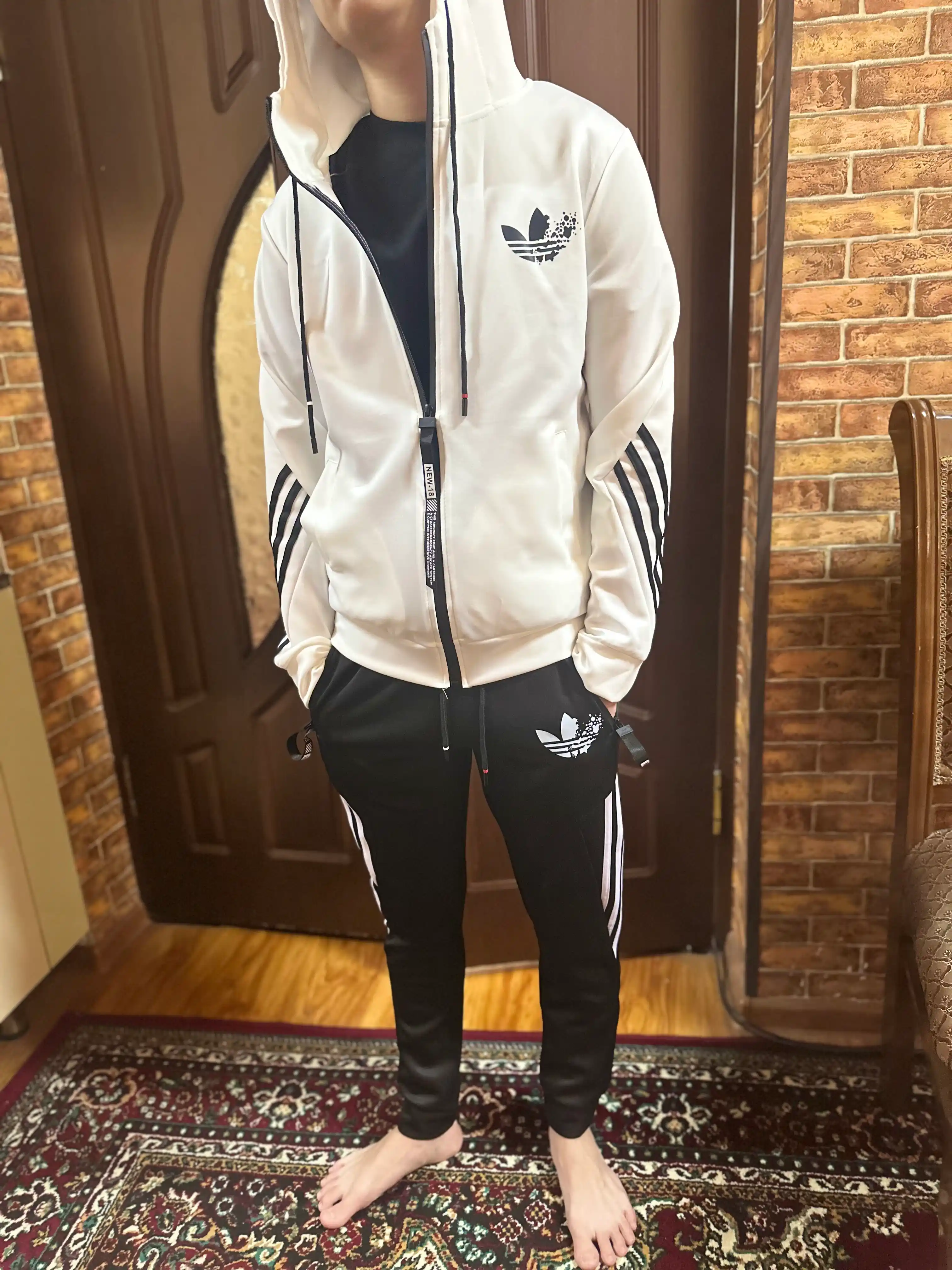 Erkaklar sport kostyumi, ikki qismli, S-3XL o'lchamlari
