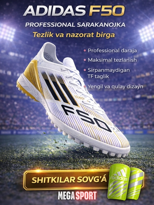 Adidas F50 TF sarakanojka, yengil va qulay model - 