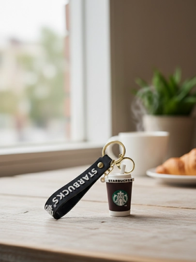 Стильный и милый брелок Starbucks — идеальный аксессуар для любителей кофе — GIFTS24-STARBUCKS-ЧЕРН