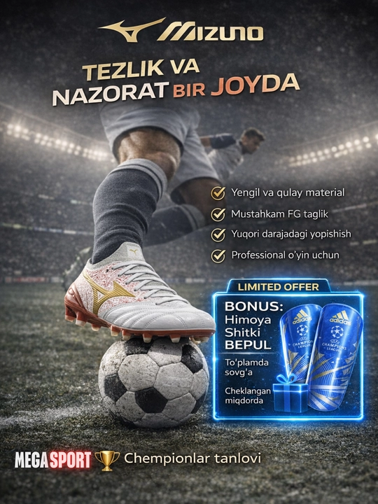 Mizuno FG futbol butsalari, yengil va tezkor - 