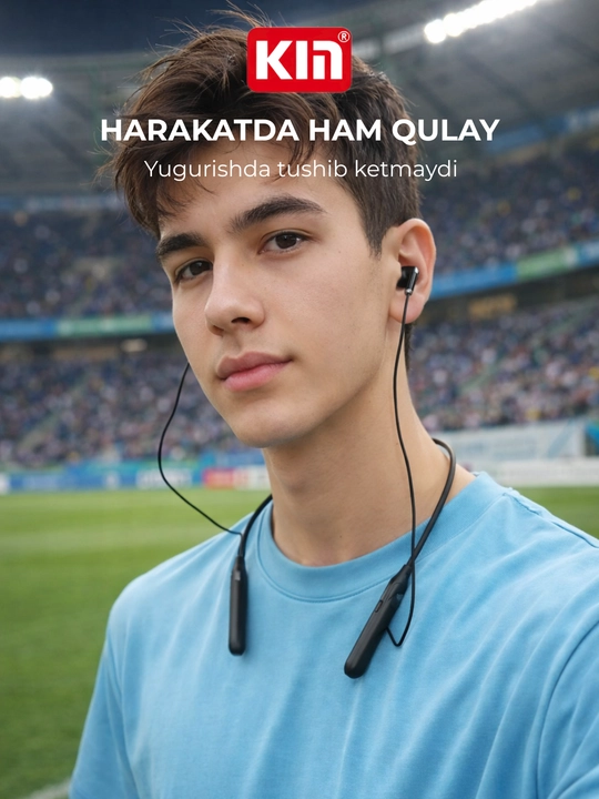 Simsiz quloqchin KIN KL02, Bluetooth garnitura, 5 soat ishlash, 2ta qurilmaga ulanish