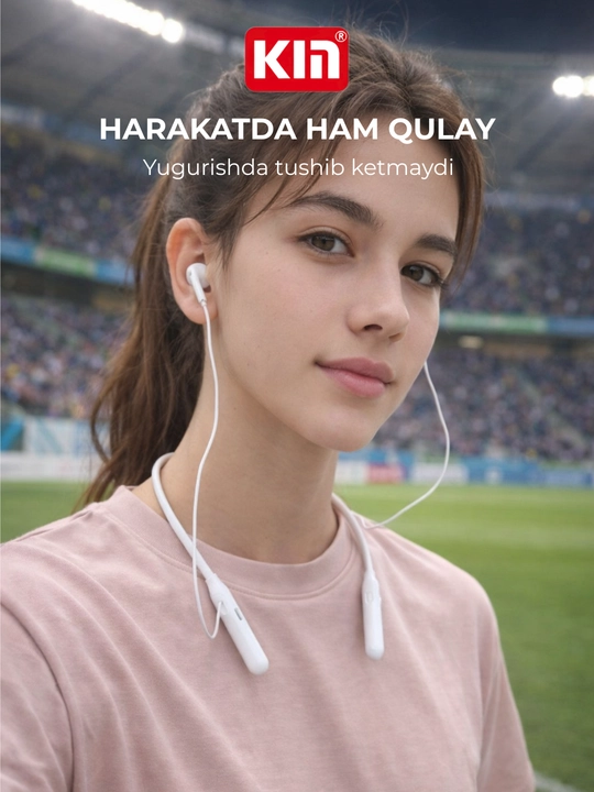 Simsiz quloqchin KIN KL02, Bluetooth garnitura, 5 soat ishlash, 2ta qurilmaga ulanish