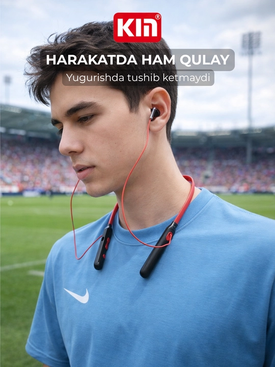 Simsiz quloqchin KIN KL02, Bluetooth garnitura, 5 soat ishlash, 2ta qurilmaga ulanish