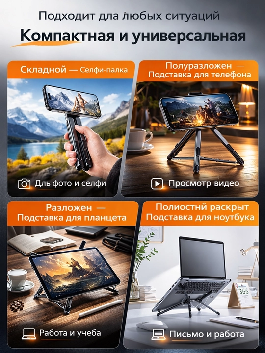 Magnitli alyuminiy universal telefon va planshet stendi