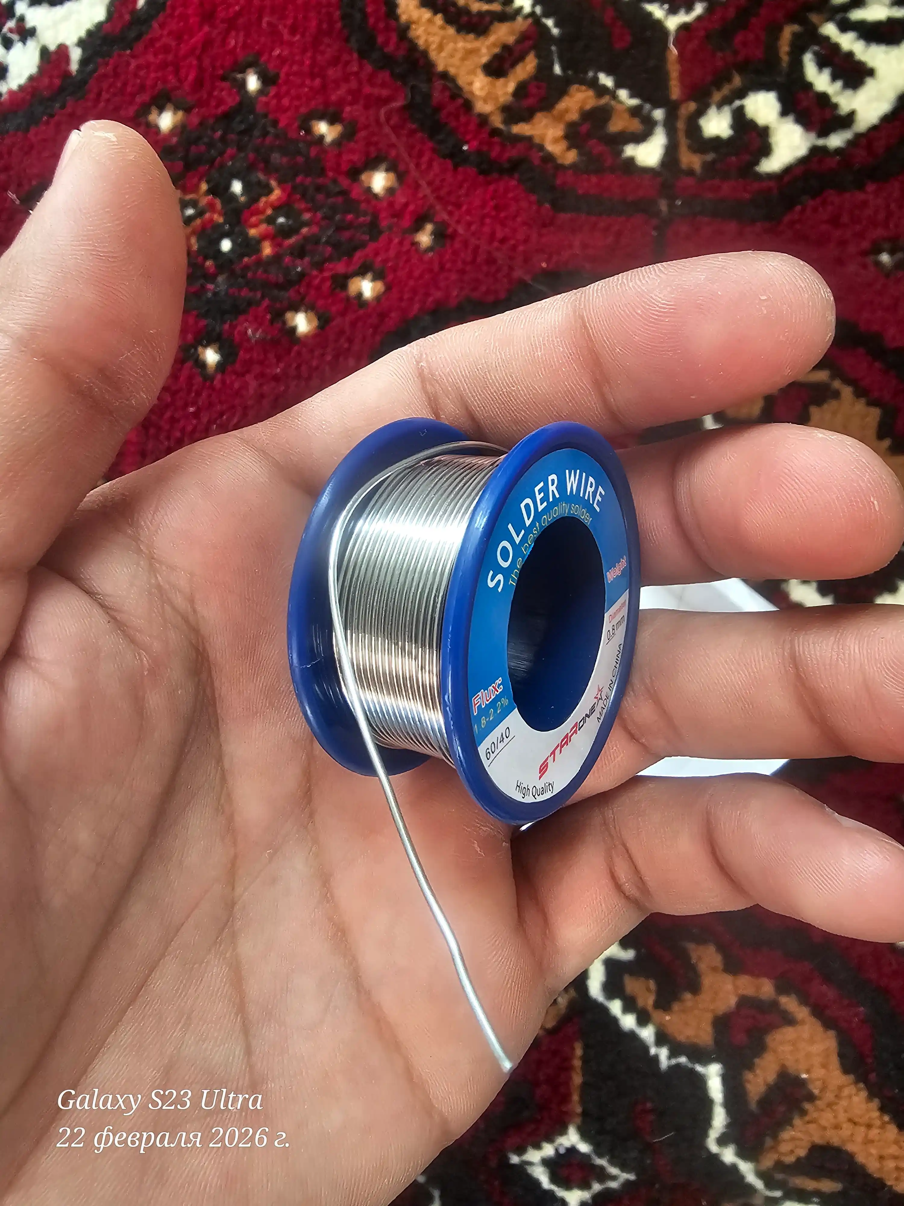 Solder Wire payvandlash simi, 0.8 mm 63% qalay