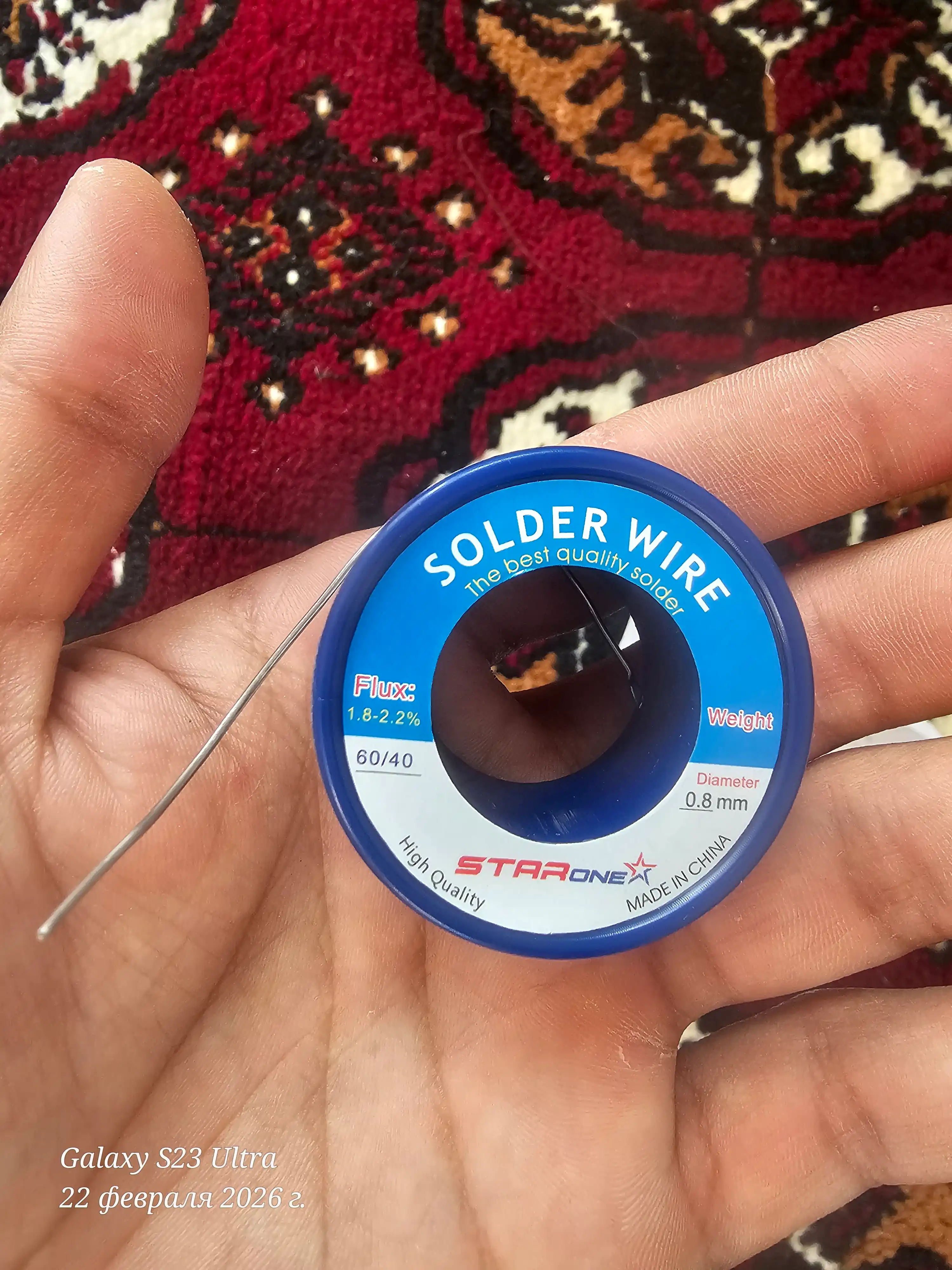 Solder Wire payvandlash simi, 0.8 mm 63% qalay