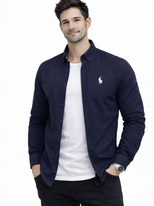 Erkaklar uchun klassik U.S Polo ASSN. ko‘ylak – 100% paxta, bahor-yoz-kuz uchun, 1 razmer kichik