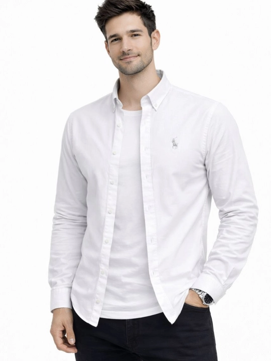 Erkaklar uchun klassik U.S Polo ASSN. ko‘ylak – 100% paxta, bahor-yoz-kuz uchun, 1 razmer kichik