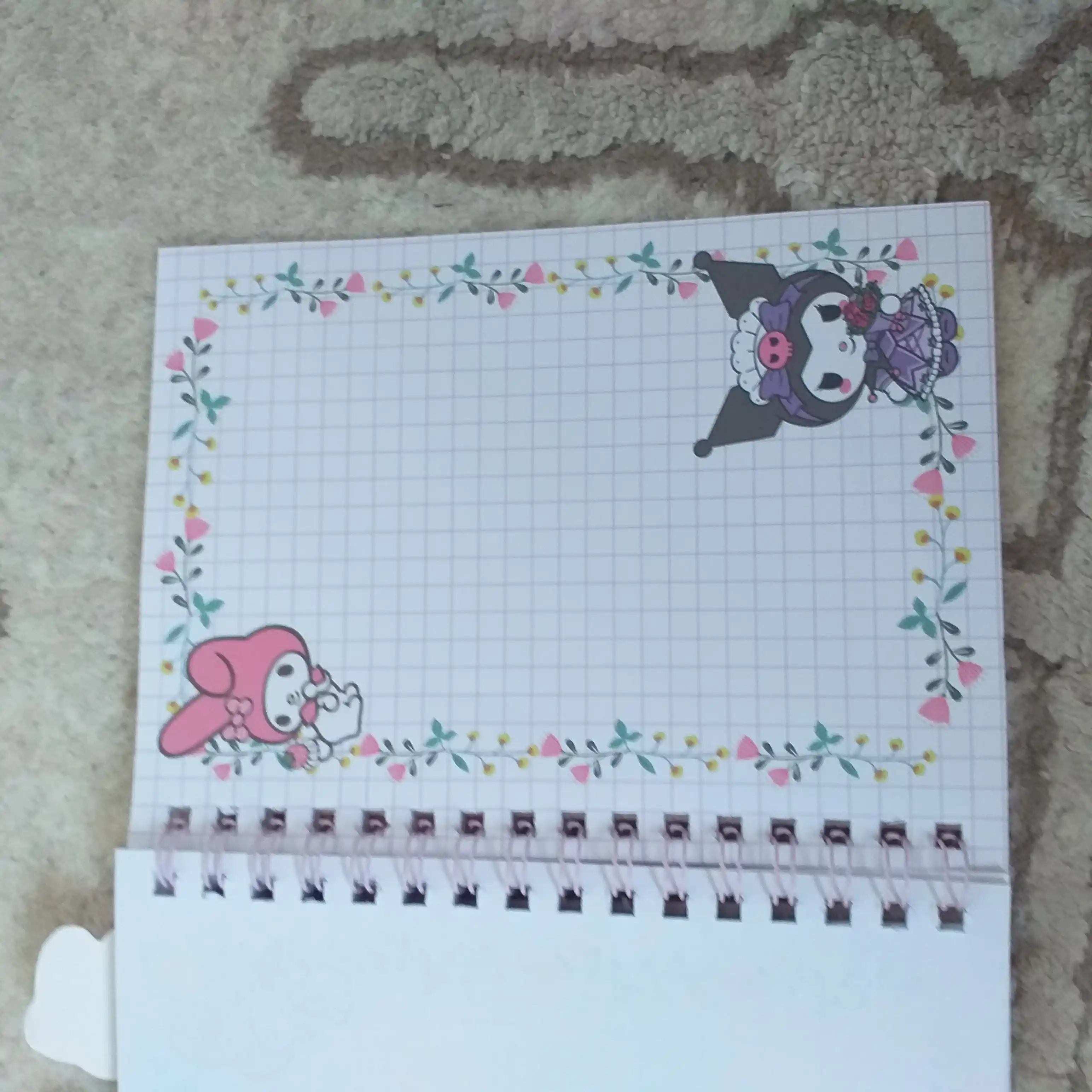 Bloknot stiker bilan Kuromi Sanrio, stiker kitobi, o'lchami 16 * 12 sm