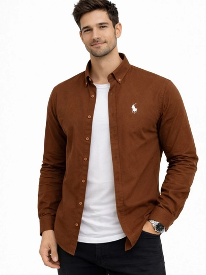 Erkaklar uchun klassik U.S Polo ASSN. ko‘ylak – 100% paxta, bahor-yoz-kuz uchun, 1 razmer kichik