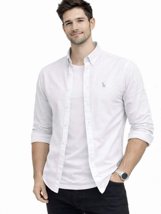 Erkaklar uchun klassik U.S Polo ASSN. ko‘ylak – 100% paxta, bahor-yoz-kuz uchun, 1 razmer kichik