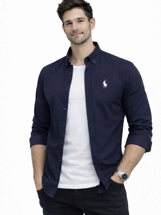 Erkaklar uchun klassik U.S Polo ASSN. ko‘ylak – 100% paxta, bahor-yoz-kuz uchun, 1 razmer kichik