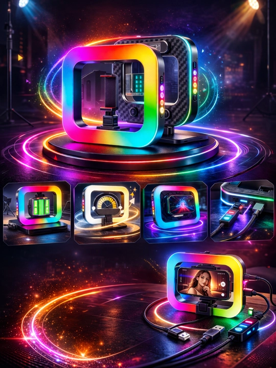 YM200-RGB квадратная LED лампа 2500-8500K, USB-C, профессиональный свет