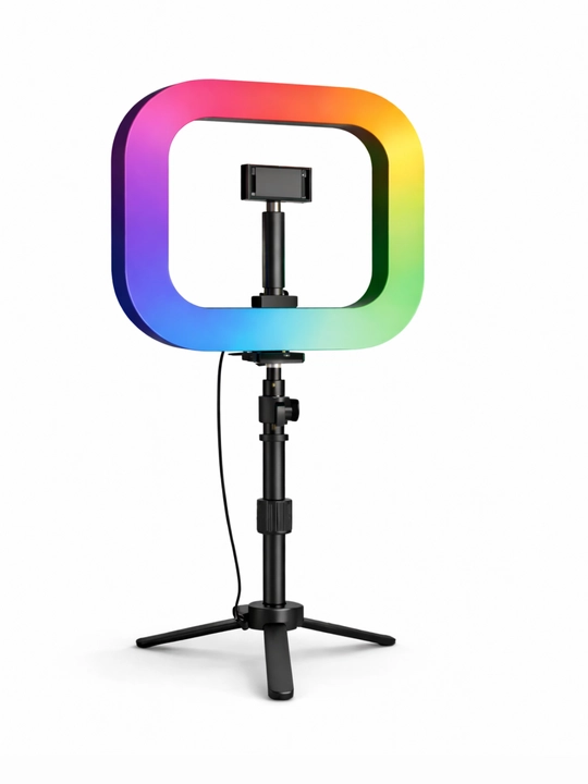 YM200 RGB kvadrat halqali chiroq - shtativli LED chiroq