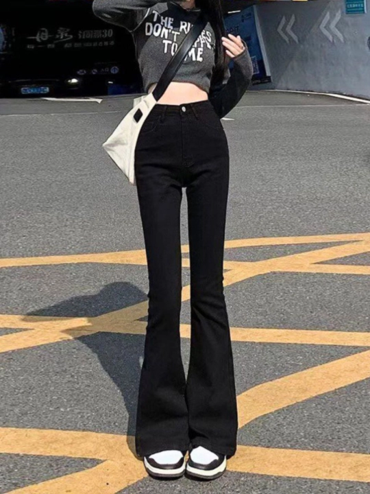 Ayollar uchun keng shim klyosh, jinsi, denim - 