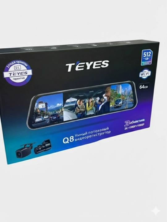 Teyes Q8 smart videoregistratori: 3 ta kamera, Wi-Fi va tungi kamera Night Vision