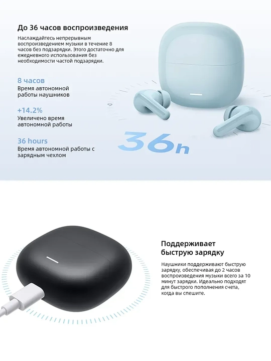 Беспроводные наушники Redmi Buds 8 Lite, с шумоподавлением ANC, глобал, Андроид и iOs