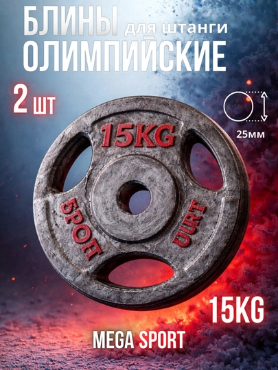Штанги 2,5 - 5 - 7,5 - 10 кг, 2 шт., отверстия 2,5 и 50 мм, олимпийского типа