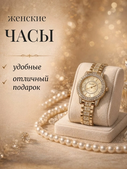 Женские изящные золотистые часы-браслет с декоративными камнями — BLACKKK-ASRTIMENT888SOAT-ГОРЧИЧ