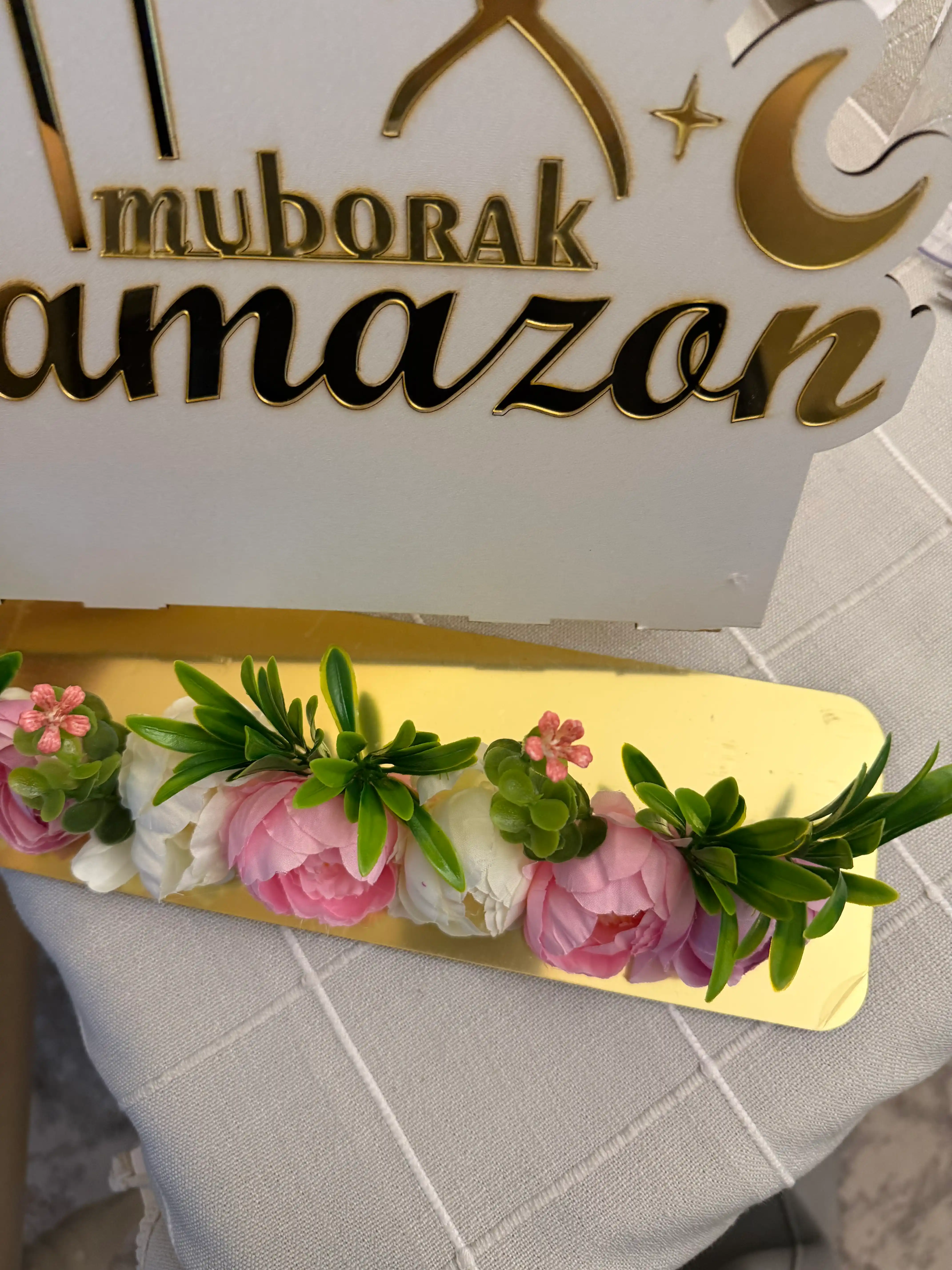 Topper podstavka, dasturxon uchun bezak Ramadan, Bismillah, Alhamdullilah