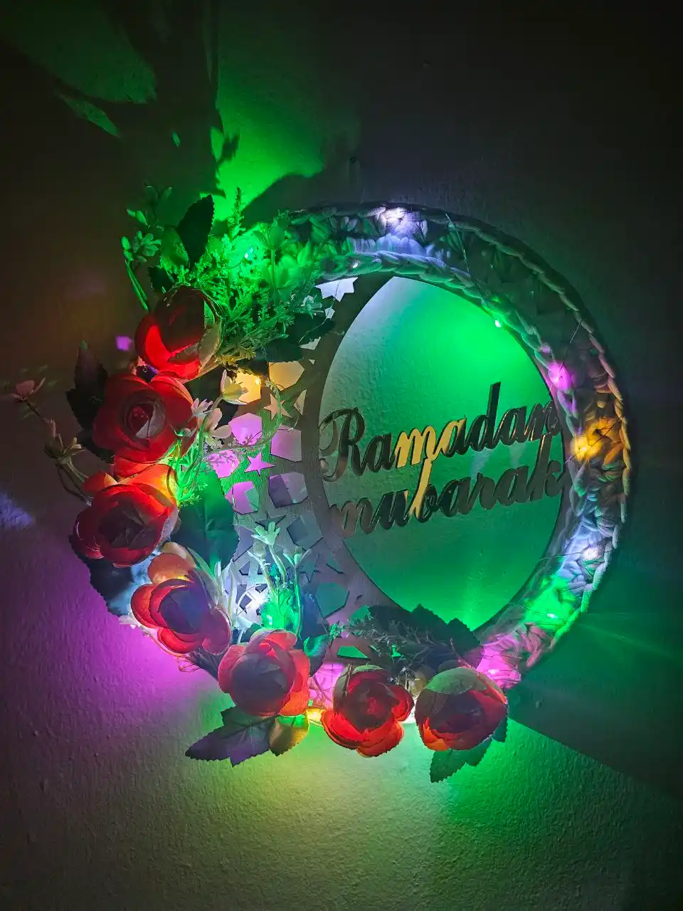 Hayit bayram,  ramazon oyi bezagi, diod lampa sovg'a, ilgich bilan 35x35 sm bayram bezagi